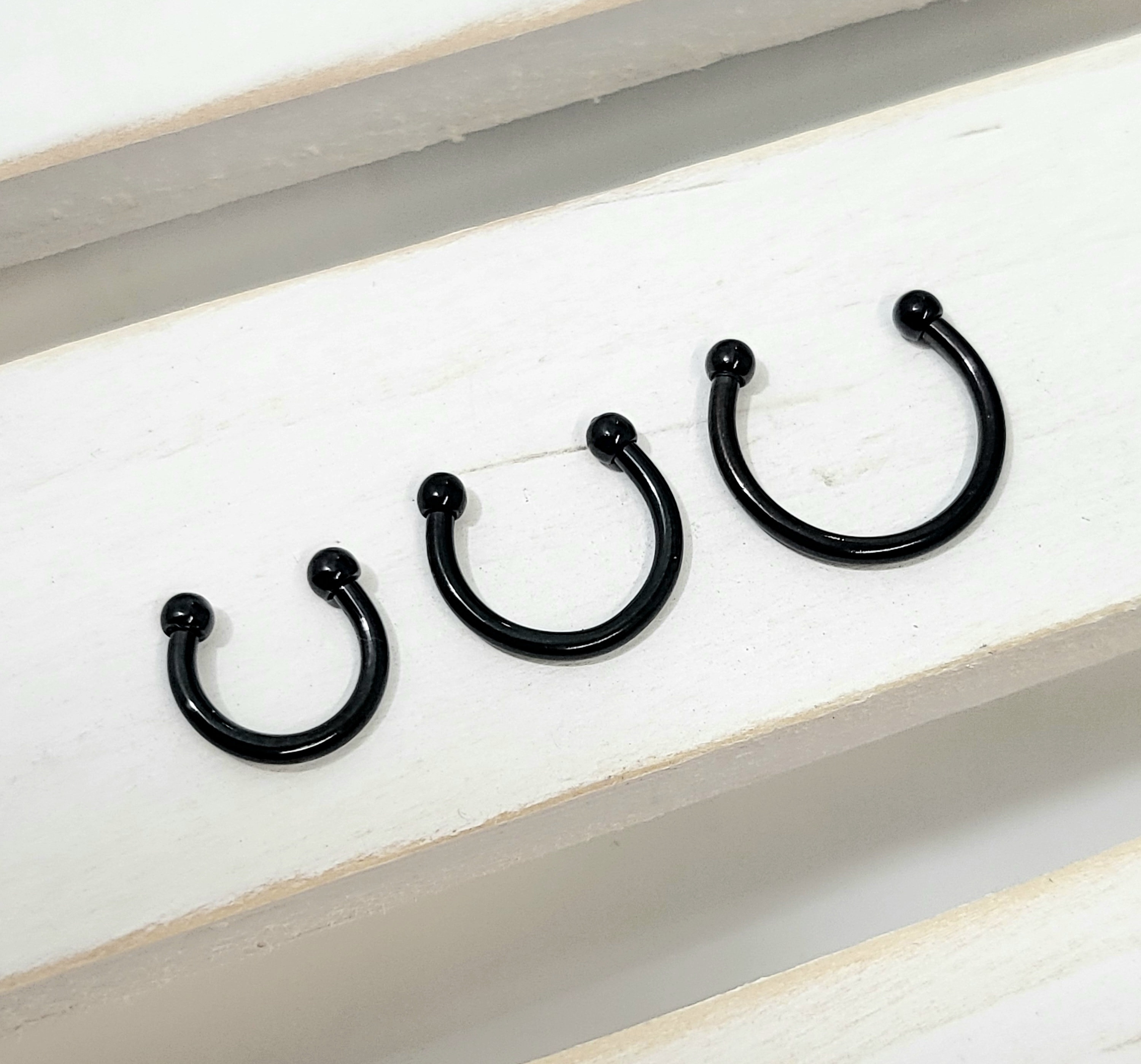 2er Set Edelstahl Piercing-Ringe Mit Federperle | 16mm Durchmesser Für Septum, Ohr & Intimpiercing