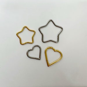 16g 18g Heart Titanium Seamless Hinged Clicker, Grade 23 Titanium Segment Ring, Cartilage, Daith