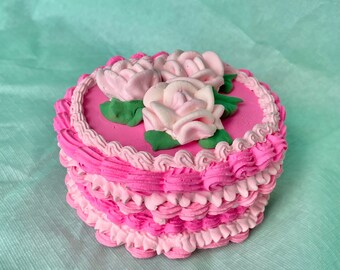 Fake Cake Decorative Box Small Size, Colorful, One of a Kind, Handmade ...