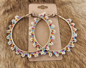 Ostara Easter Confetti Hoop Earrings
