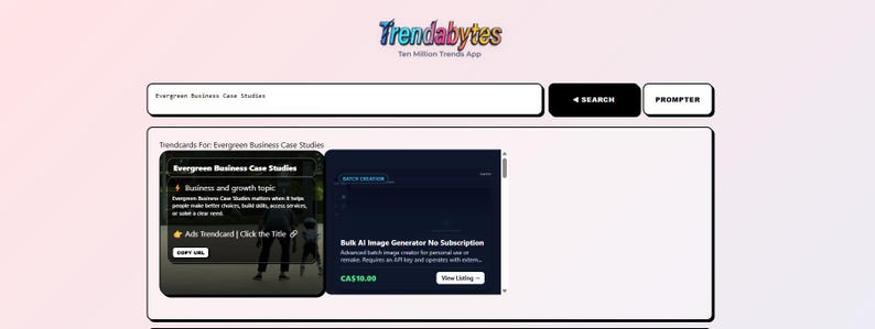 Backlink Search Result Ad (5 Card Links)