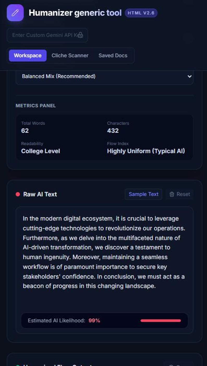 Generic AI Humanizer Tool