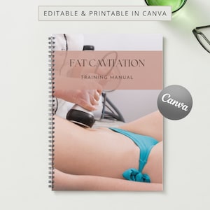 Fat Ultrasonic Cavitation Printable Manual Template Training Canva Editable Course Ebook Tutorial Lesson Trainer Educator Class Learn Guide