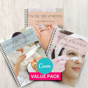 Advanced Facial Treatment Facial Massage & Acne Facial Editable Canva Manual Skin analysis Course Facial Training Printable Tutorial Bible