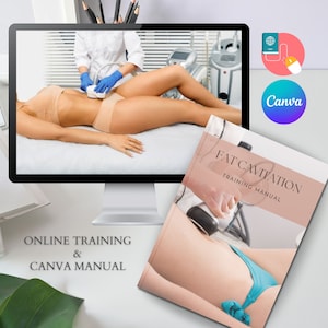 Fat Ultrasonic Cavitation Masterclass Online Course & Printable Training Manual  Canva Editable Ebook Tutorial Lesson Class Learn Guide