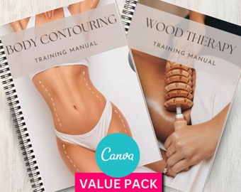 Body Contouring & Wood Therapy Training Manual Editable Canva Template