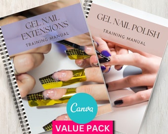 Gel Nail Polish & Extensions Training Manual, Editable Canva Course (Ebook)