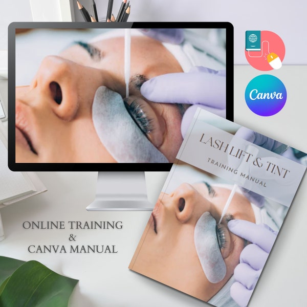 Lash Lift & Tint Masterclass Online Course Printable Training Manual Ebook Tutorial Step by Step Lesson Educator Student Learn eyelash Guide