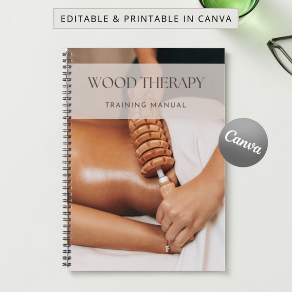 Wood Therapy Printable Manual Template Training Manual Canva Editable Course Ebook Tutorial Lesson Trainer Educator Class Learn Guide