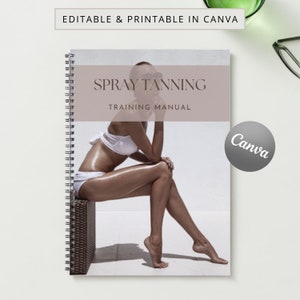 Spray Tanning Manual Canva Editable Done for You Tan Training Course Ebook Tutorial Step by Step Lesson Trainer Educator Student Learn Guide image 1
