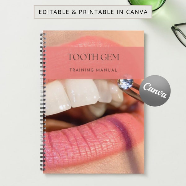 Tooth Gem Printable Manual Template Training Teeth Jewel Canva Editable Course Ebook Tutorial Lesson Trainer Educator Student Learn Guide