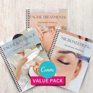 Microneedling Facial Treatment Facial Massage & Collagen induction Facial Editable Canva Manual Antiaging Facial Course Training Tutorial