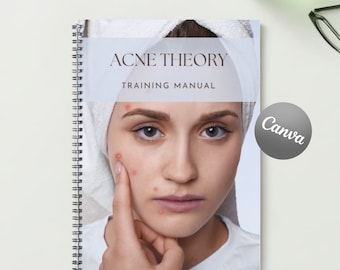 Acne Theory Training Manual Canva Editable Done for You Course Ebook Tutorial Step by Step Lesson Trainer Educator Student Class Learn Guide