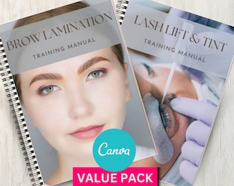 Lash Lift & Brow Lamination Tint Printable Manual Template Training Canva Editable Course Ebook Tutorial Trainer Educator Eyebrow Lash Class