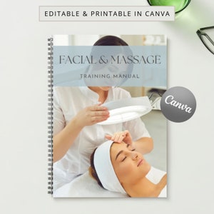 Facial & Massage Editable Manual Skin Theory and Analysis Template Training Facial Canva Printable Course Ebook Tutorial Beauty Learn Guide