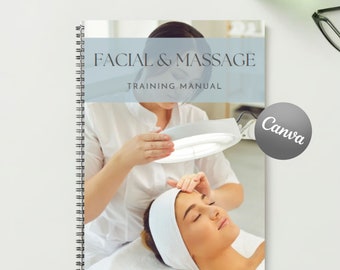 Facial & Massage Training Manual Template: Skin Theory, Analysis (Canva Editable)