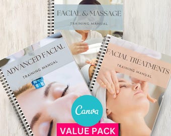 Facial Treatment Training Manual: Skincare Course (Canva Editable)