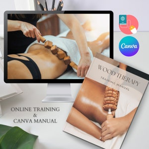 Wood Therapy Masterclass Certified & Accredited Online Course Printable Training Manual Canva Editable Ebook Learn Tutorial