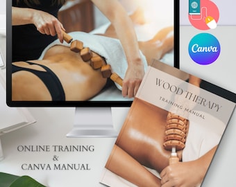 Wood Therapy Masterclass Certified & Accredited Online Course Printable Training Manual Canva Editable Ebook Learn Tutorial