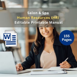 Human Resources HR Template Manual MS Word Editable Done for You Course Ebook Salon Clinic Spa Beauty
