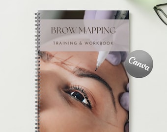 Brow Mapping Printable Manual Template Training Eyebrow Design Canva Editable Course Ebook Tutorial Lesson Trainer Educator Learn Guide