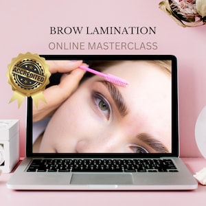 Brow Lamination Accredited & Certified Online Video Training Course Tutorial Step by Step Lesson Student Class Learn Eyebrow