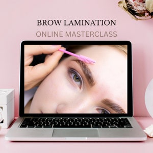 Brow Lamination Online Video Training Course Tutorial Step by Step Lesson E-Learning Student Class Learn Guide Eyebrow Perming Enhancement