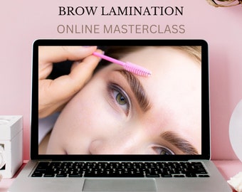 Brow Lamination Online Video Training Course Tutorial Step by Step Lesson E-Learning Student Class Learn Guide Eyebrow Perming Enhancement