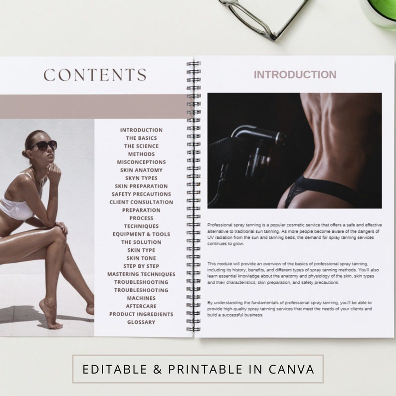 Spray Tanning Manual Canva Editable Done for You Tan Training Course Ebook Tutorial Step by Step Lesson Trainer Educator Student Learn Guide image 2