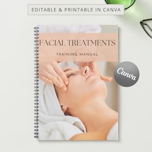 Facial Treatments Bible Printable Manual Template Training Facial Canva Editable Course Ebook Tutorial Beauty Trainer Educator Learn Guide