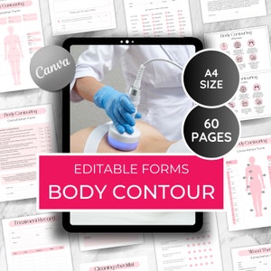 Body Contouring Treatment Forms Canva Template Body Sculpting Editable Policies & Forms | Done for You Forms | Clinic Documents Therapist