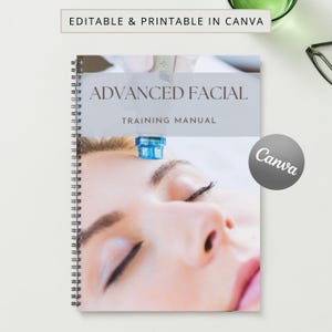 Hydradermabrasion Facial Oxygen Ultrasonic & RF Facial Template Training Manual Canva Editable Course Ebook Tutorial Trainer Educator Guide
