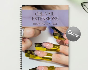 Gel Nail Extensions Training Manual, Editable Canva Ebook