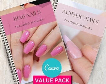 BIAB Nails & Acrylic Nails Training Manual Canva Editable Ebook Nail Extensions Tutorial Student Learn Builder in a Bottle User Manual