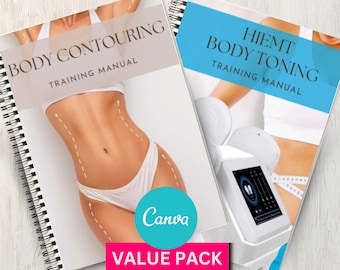 Body Sculpting & HIEMT Body Toning Canva Training Manual Editable Course Ebook Learn or Teach Body Contour Tutorial for Educator