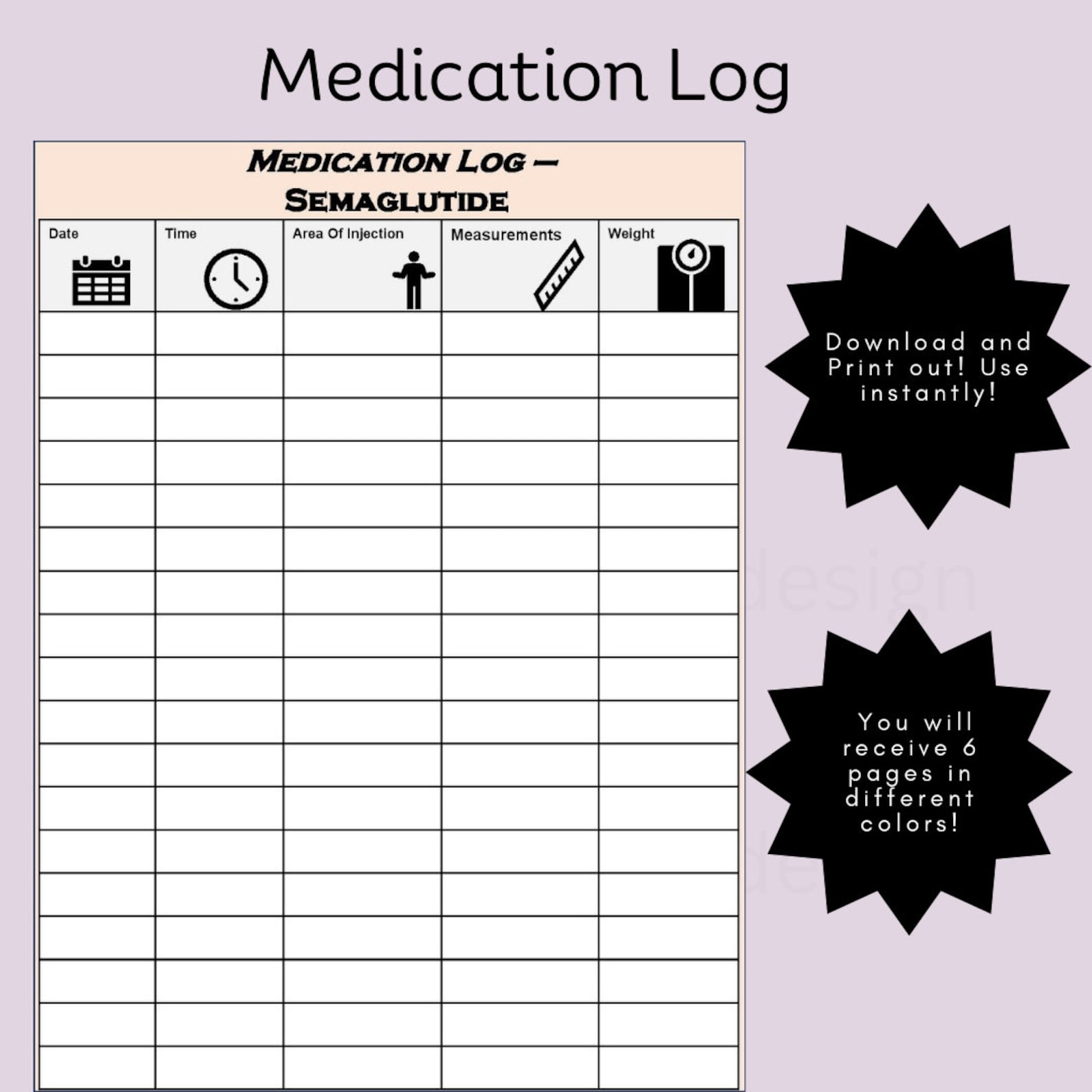 6 Medication Trackers, Medication Pdf, Medication Tracker Template, Weight Loss Tracker ...