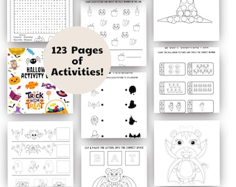 Halloween Kids Activity Book: Mazes, Coloring, Dot-to-Dots (Printable PDF)