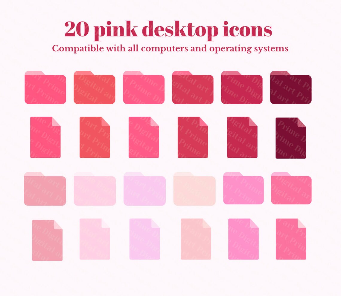 24 Pink Desktop Folder Icons Desktop Icons MacBook Icons 24 Icons