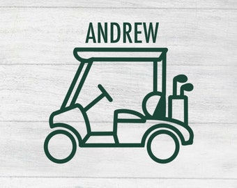 Golf Cart Vinyl Decal Sticker | Personalized gifts for golfer/dad