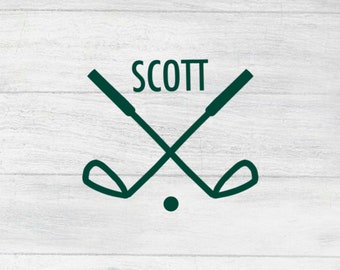Golf Club Vinyl Decal Sticker | Personalized gifts for golfer/dad
