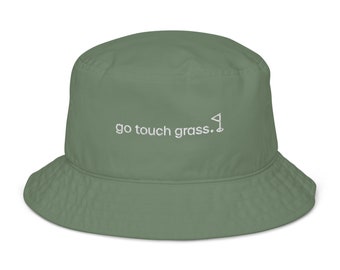 go touch grass. golf bucket hat