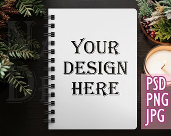 Spiral Notebook Mockup, PSD PNG JPG Notebook Mock-Up, Journal Mockup, Template Mock-up, Digital Download