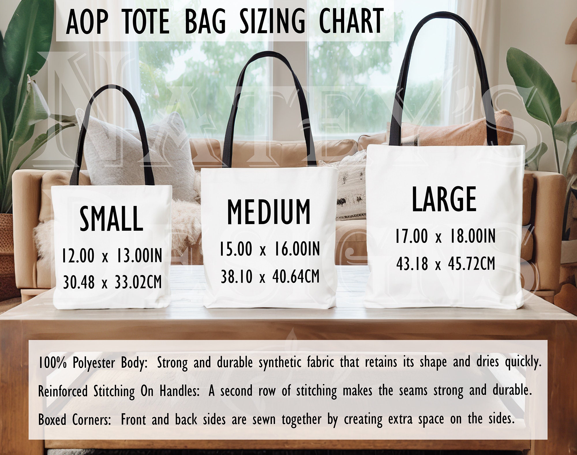 tote bag sizes