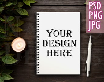 Spiral Notebook Mockup, PSD PNG JPG Notebook Mock-Up, Printify Journal Mockup, Template Mock-up, Digital Download