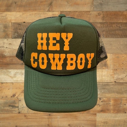 Hey Cowboy Embroidered Trucker Hat