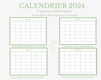 2024 LEGE MAANDELIJKSE KALENDER, jaar 2024 maand na maand, maandplanner, jaarplanner, maandplanner