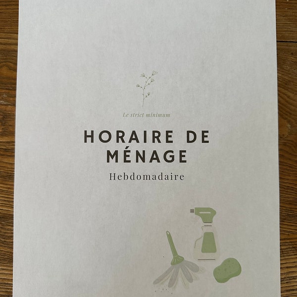 GUIDE MÉNAGE HEBDOMADAIRE