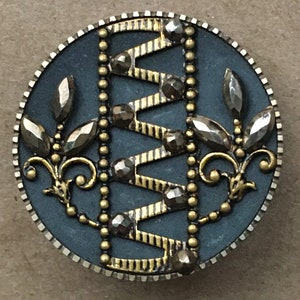 Antique Victorian Marcasite Buttons Omega Shank, Black Silver Gold | Sewing Vintage Dress Journal Covers Button Jewelry Pendant Bracelet