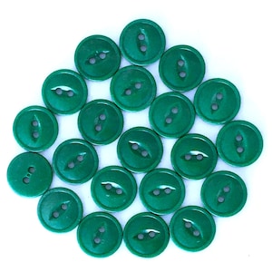 21 Vintage Green Buttons, Fish Eye, Plastic, 2 Hole Sew Through .5", 12mm | Sewing, Craft Supplies