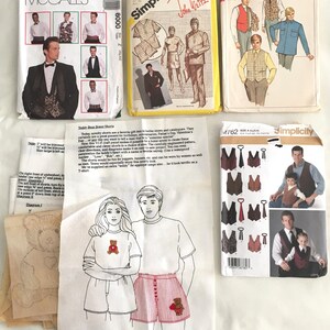 Vintage Sewing Patterns Men's / Boys Clothes Simplicity McCalls Butterick | Shirt Tie Vest Pajamas Robe Bow Tie Cummerbund Boxer Shorts